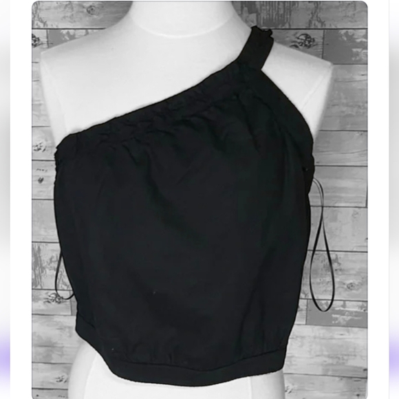 Bailey44 Casual One Shoulder Crop Top Womenswear Black L - Picture 2 of 3